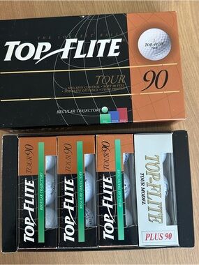 12 Boeing Logo Golf Balls TOP FLITE TOUR SD 90 3 Boxes Bonus Plus 90